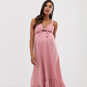 ASOS maternity dusty pink maxi dress